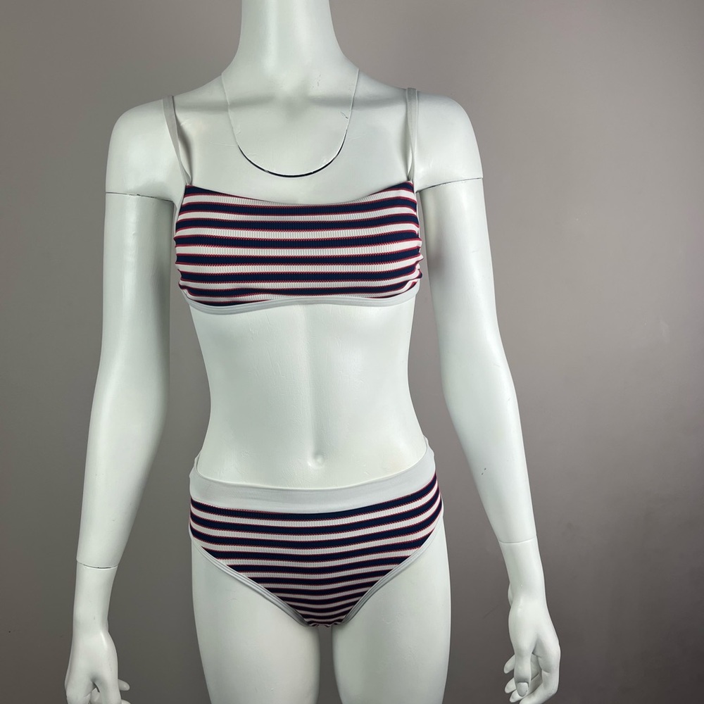 L*Space Blue and White Striped Bikini